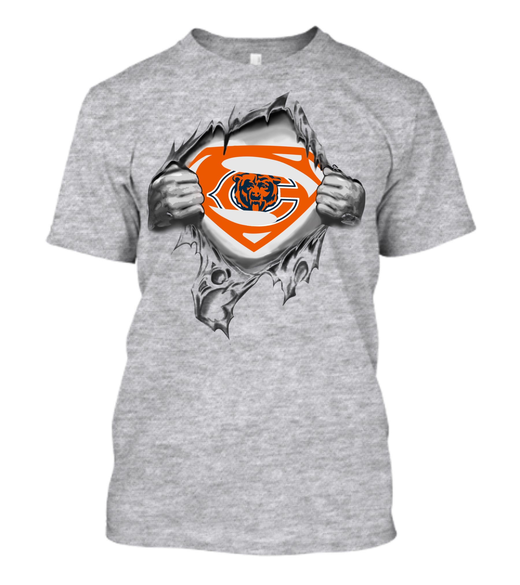 Chicago Bears Superhero Logo Tear T-Shirt