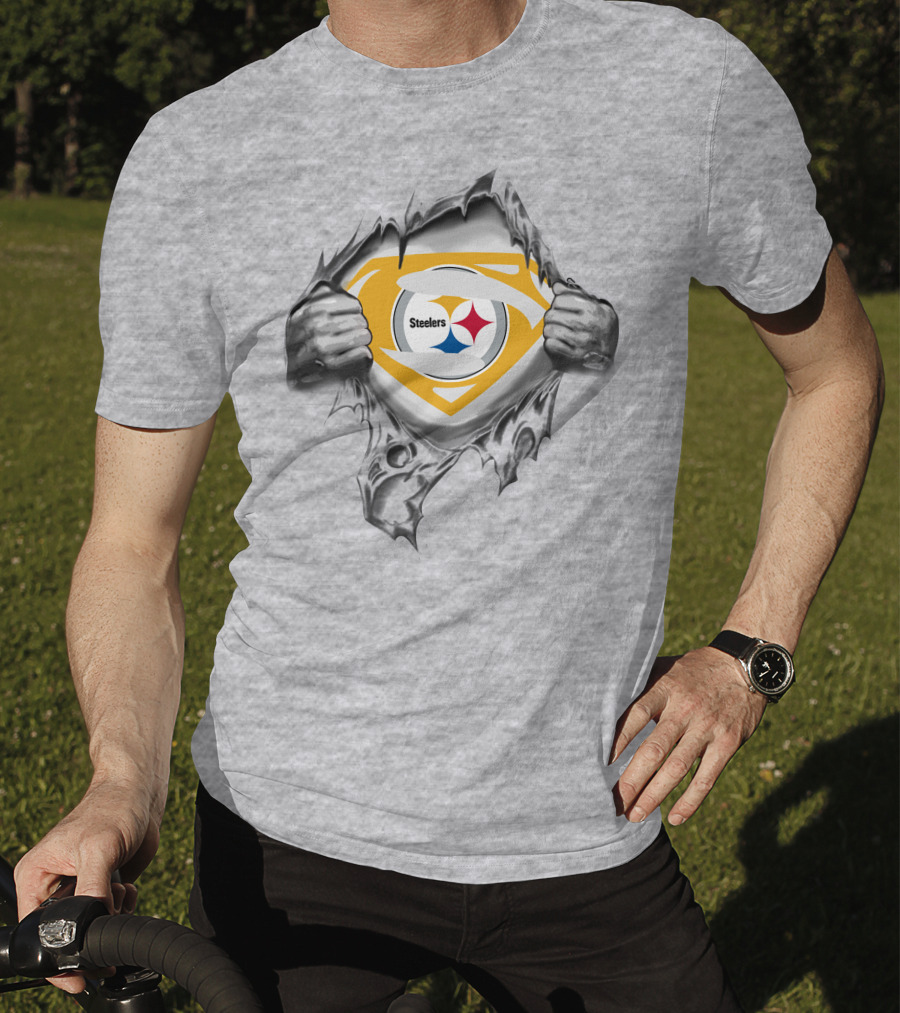 Steelers Logo Superhero Chest Reveal T-Shirt