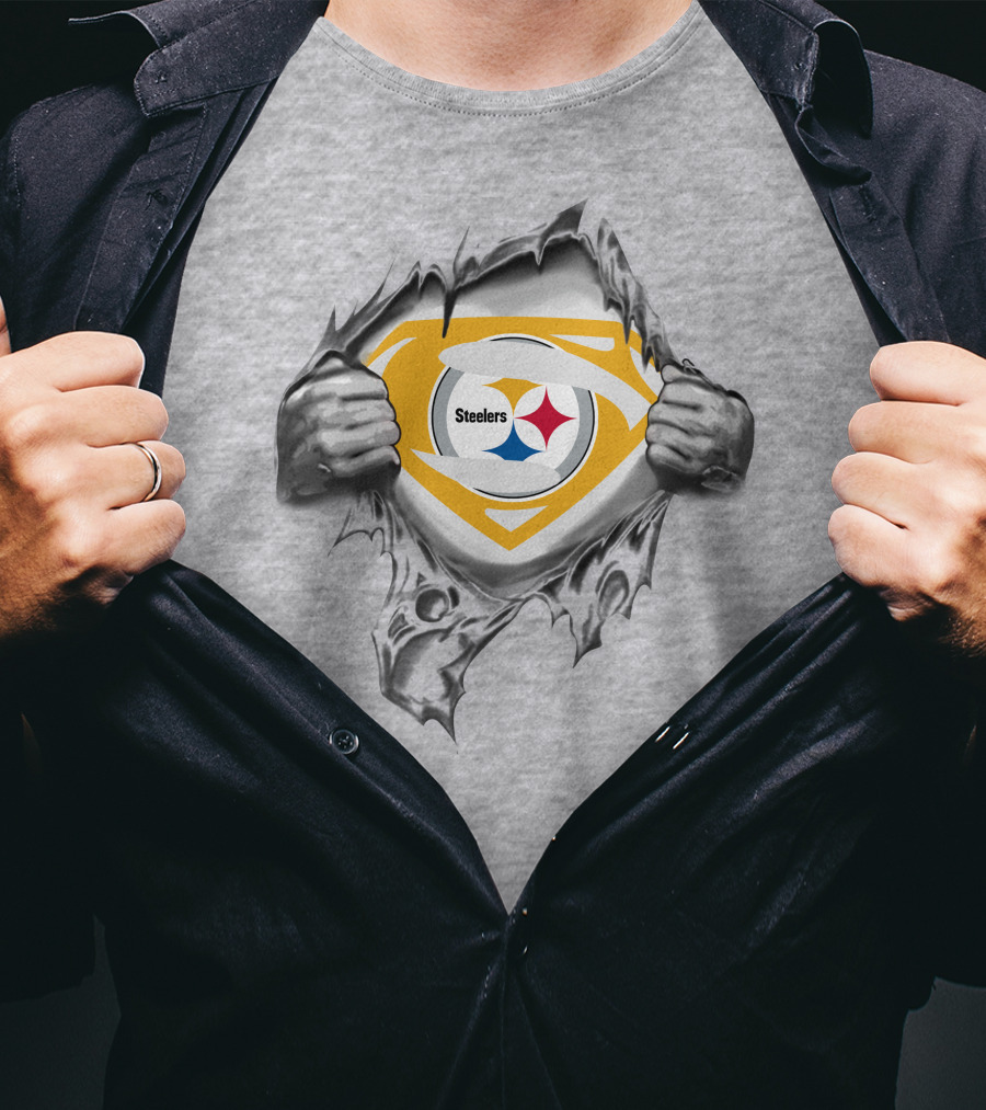 Steelers Logo Superhero Chest Reveal T-Shirt