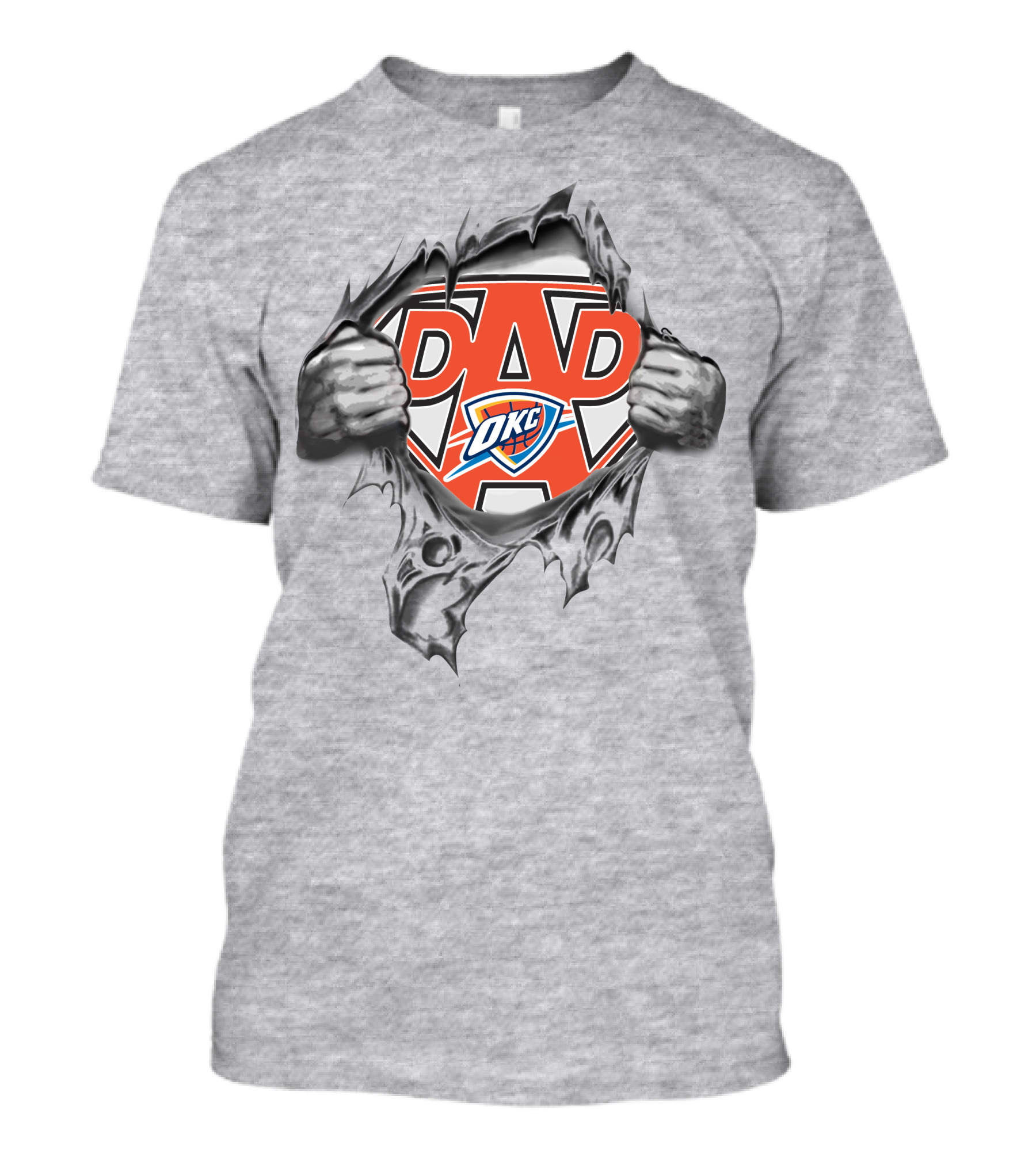 OKC Thunder Dad Superhero Rip T-Shirt