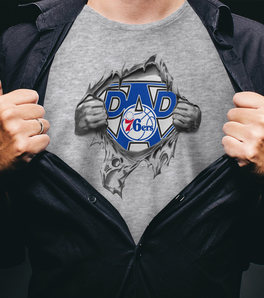 Philadelphia Super Dad 76ers Heroic Reveal T-Shirt