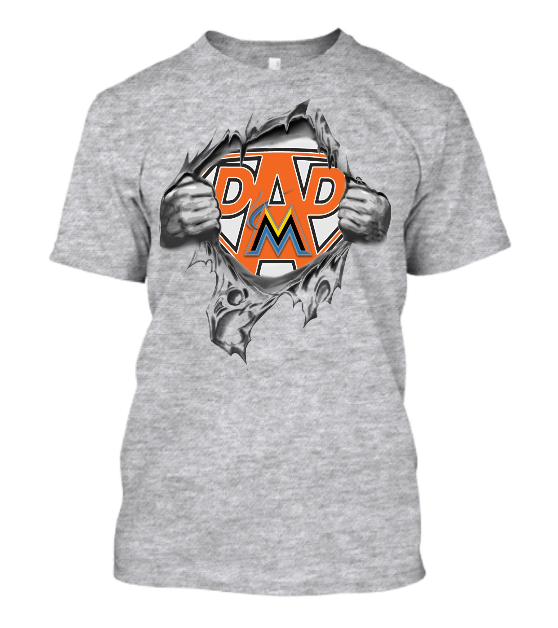 Miami Marlins Super Dad Hero T-Shirt