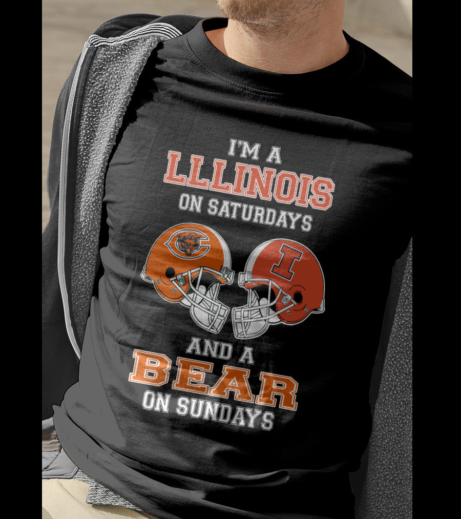 Illinois Football Saturdays Bears Sundays T-Shirt