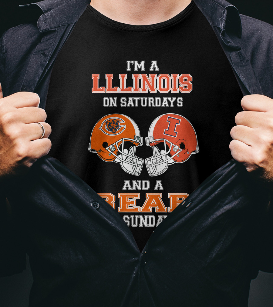 Illinois Football Saturdays Bears Sundays T-Shirt