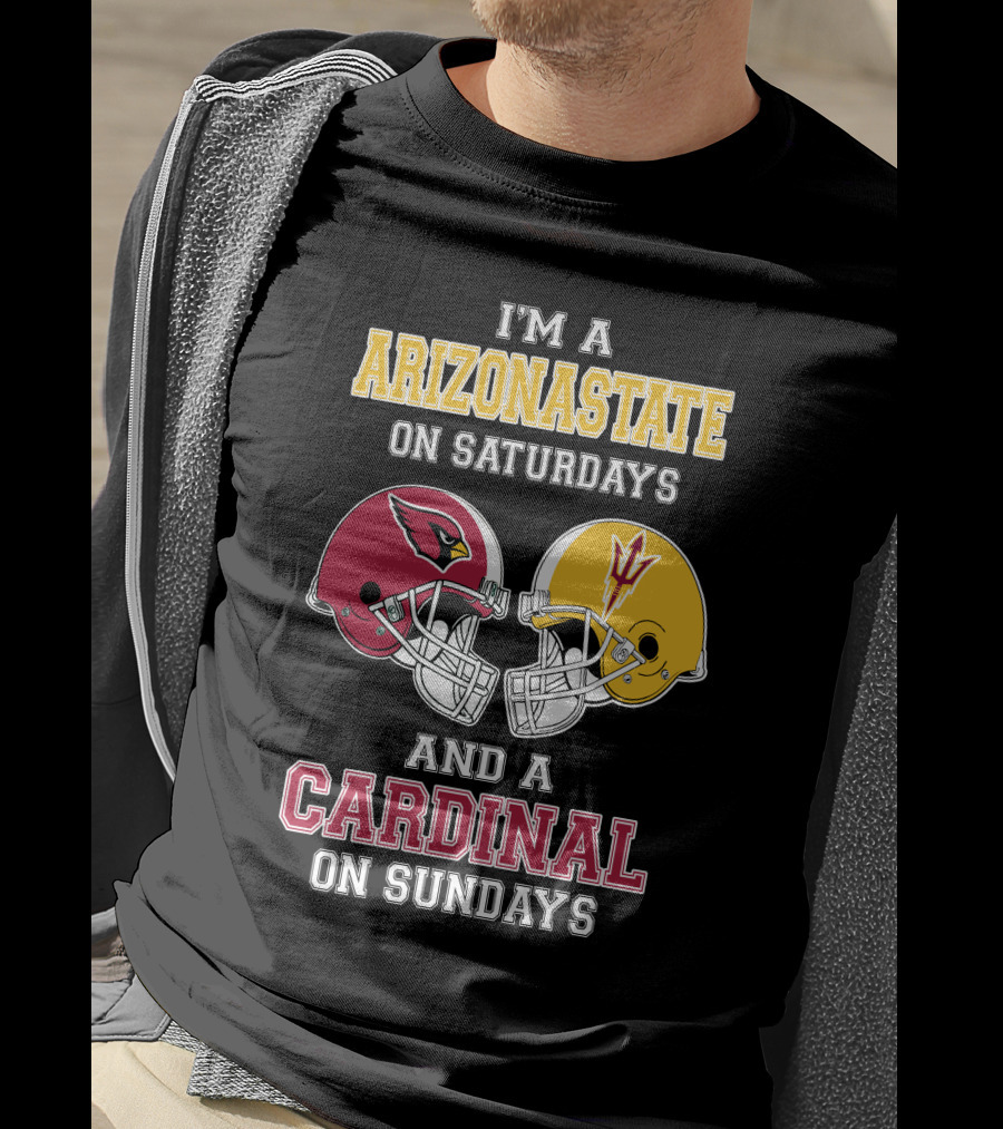 I'm A Arizona State On Saturdays And A Cardinal On Sundays Football Helmets T-Shirt