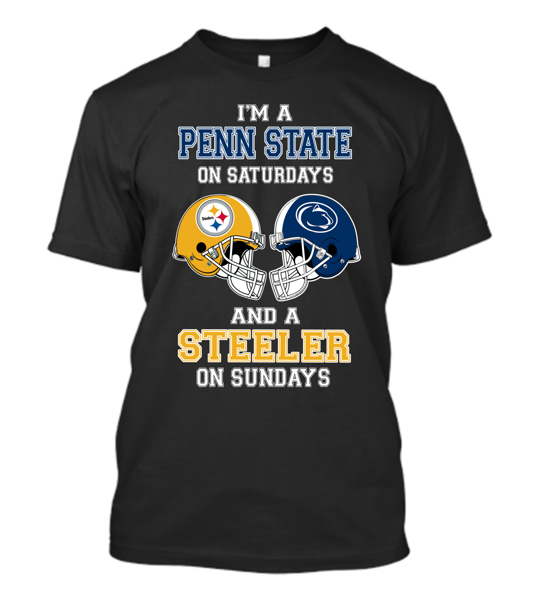 Penn State Saturdays Steelers Sundays Football Helmets T-Shirt