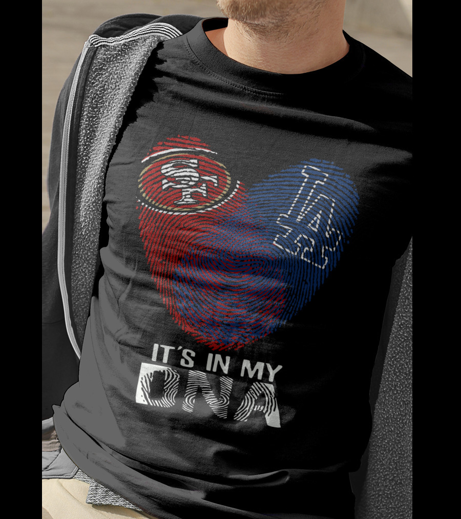 49ers Dodgers Heart Logo It's In My Dna T-Shirt