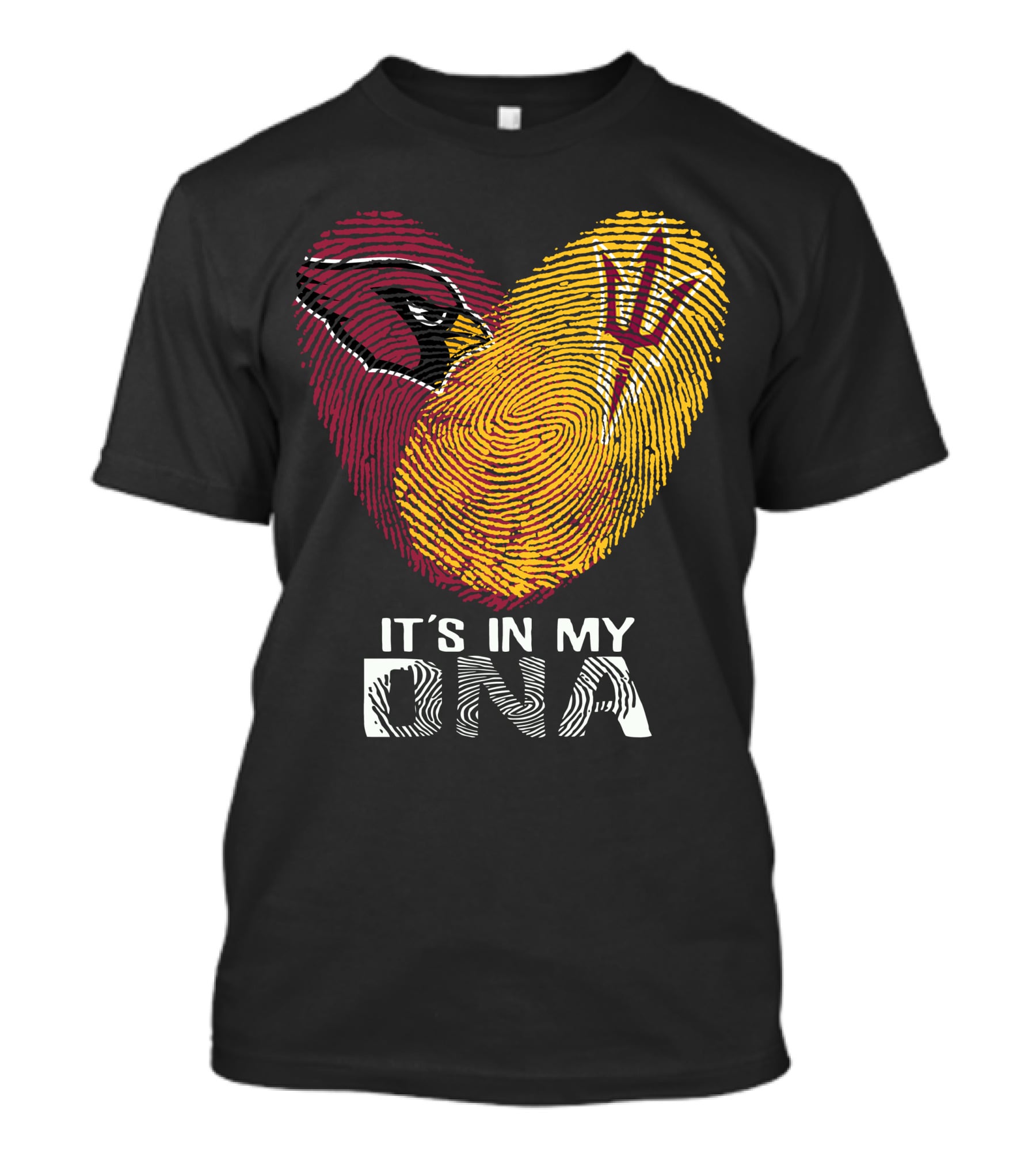 Arizona Cardinals Arizona State It's In My Dna Fingerprint Heart T-Shirt