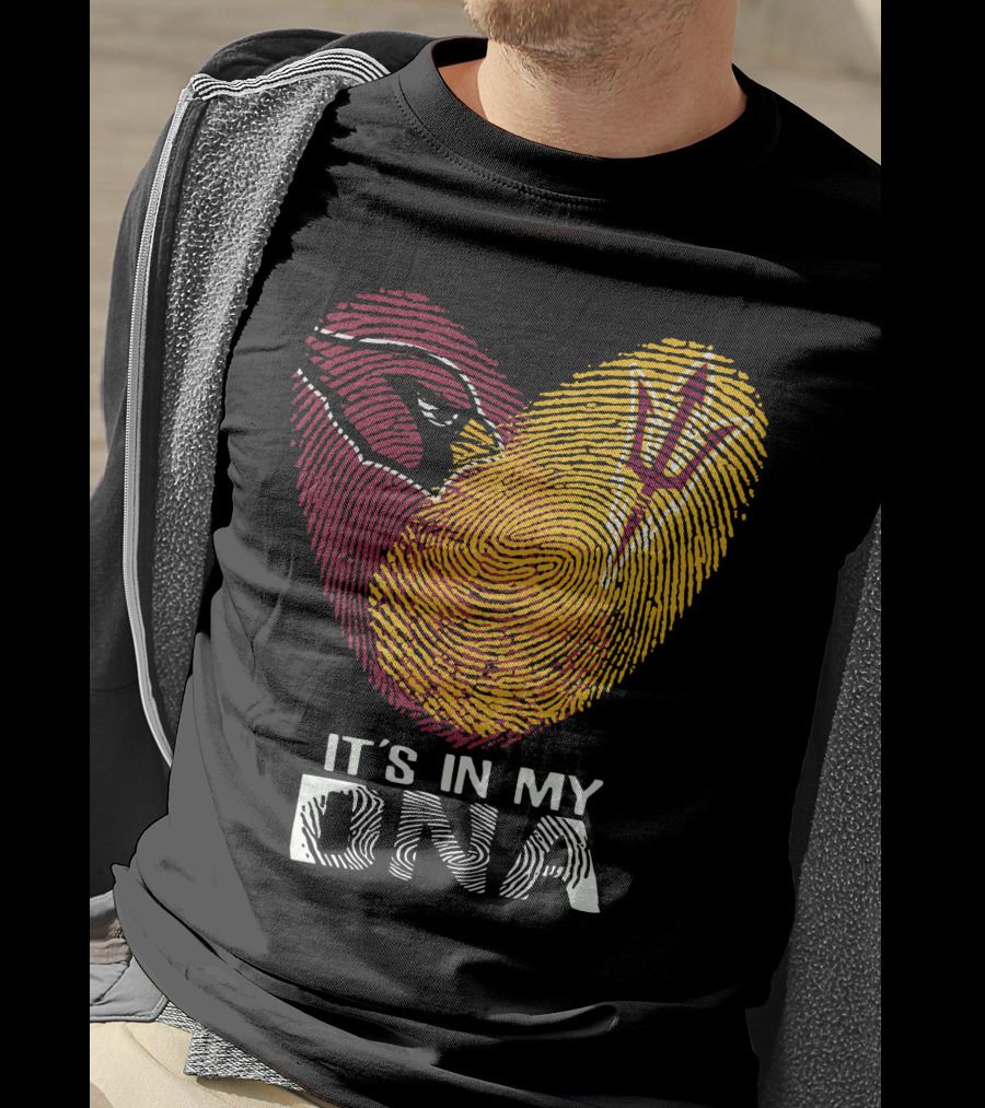 Arizona Cardinals Arizona State It's In My Dna Fingerprint Heart T-Shirt