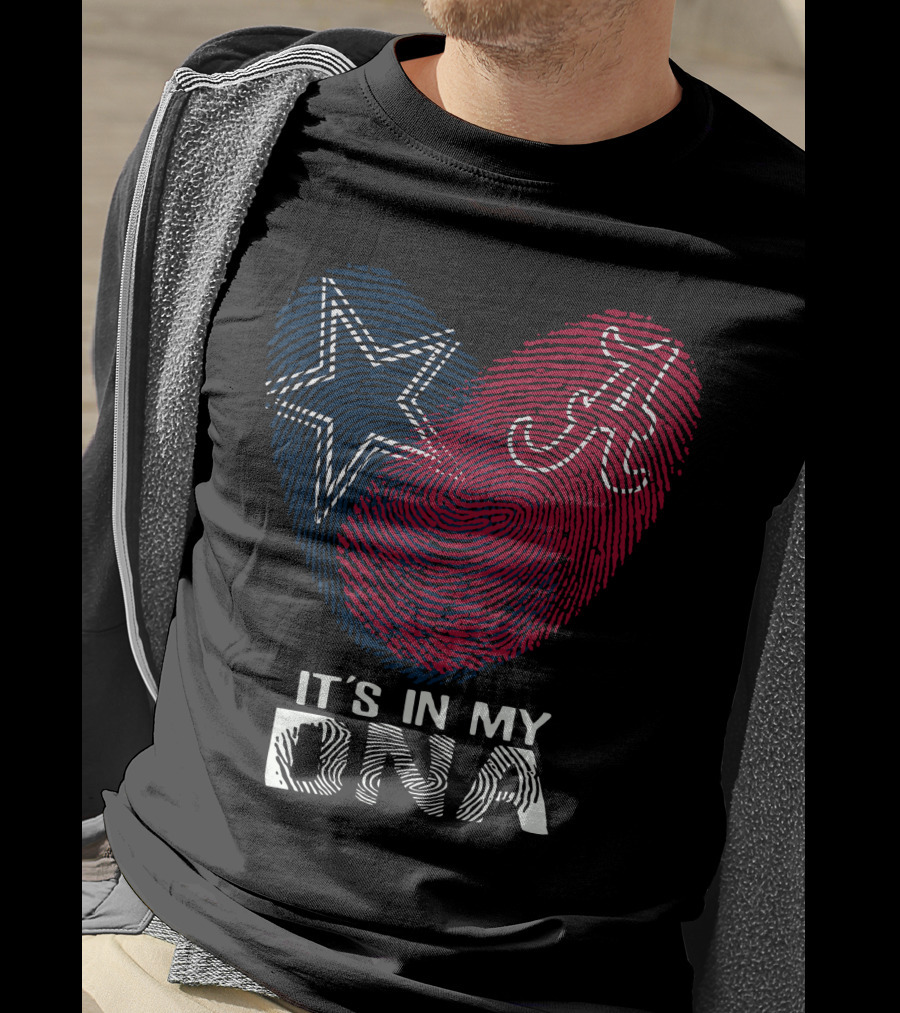 Cowboys Alabama It's In My Dna Star And A Fingerprint T-Shirt