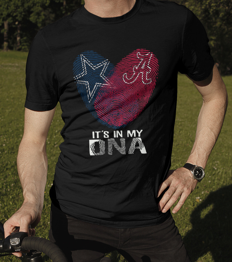 Cowboys Alabama It's In My Dna Star And A Fingerprint T-Shirt