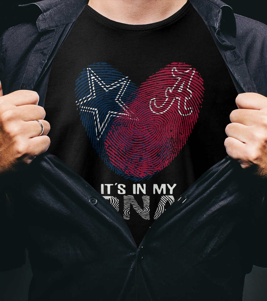 Cowboys Alabama It's In My Dna Star And A Fingerprint T-Shirt