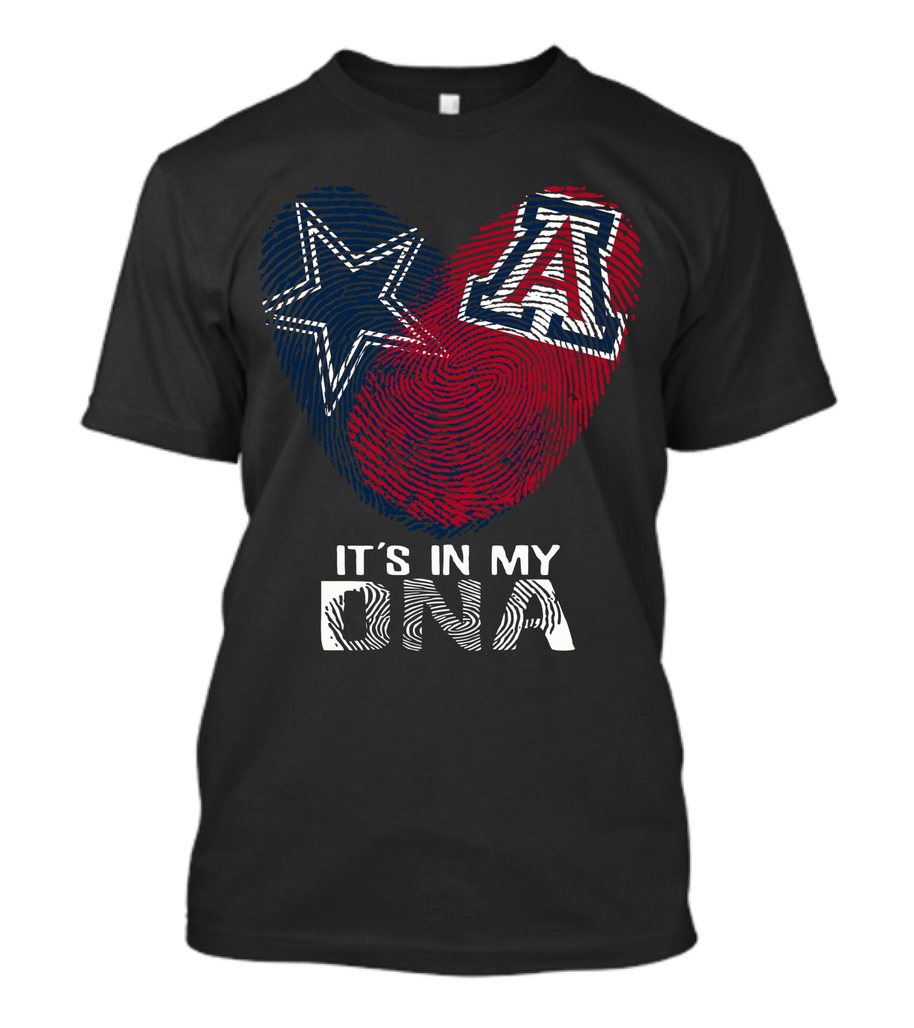 Cowboys Arizona Wildcats It's In My DNA Fingerprint Heart T-Shirt