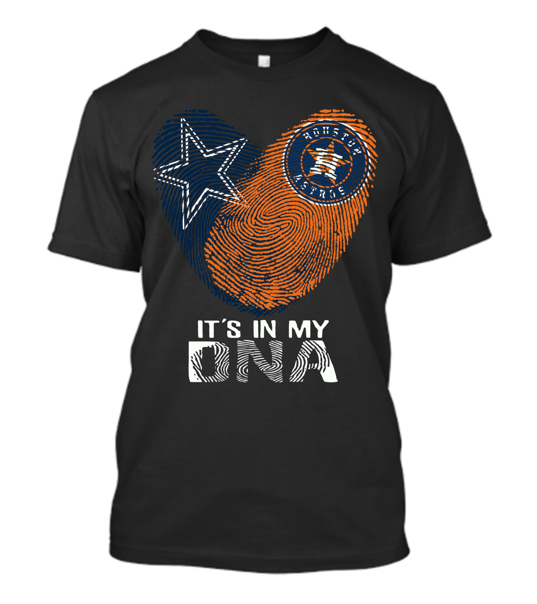 Cowboys Houston Astros Star Fingerprint It's In My DNA T-Shirt