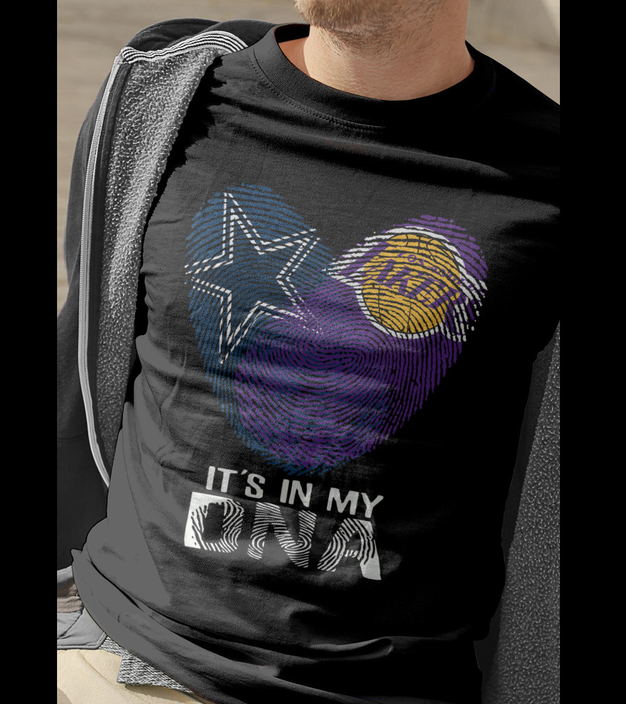 Cowboys And Lakers Star And Basketball It's In My DNA T-Shirt