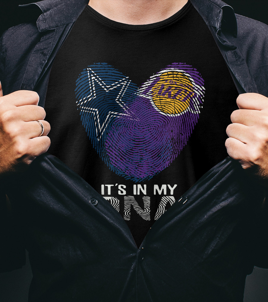 Cowboys And Lakers Star And Basketball It's In My DNA T-Shirt