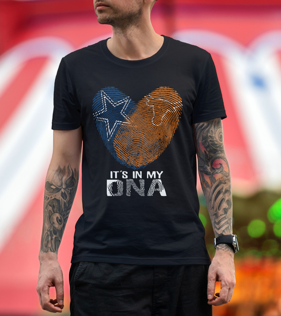 Cowboys Texas Longhorns Fingerprint It's In My DNA T-Shirt