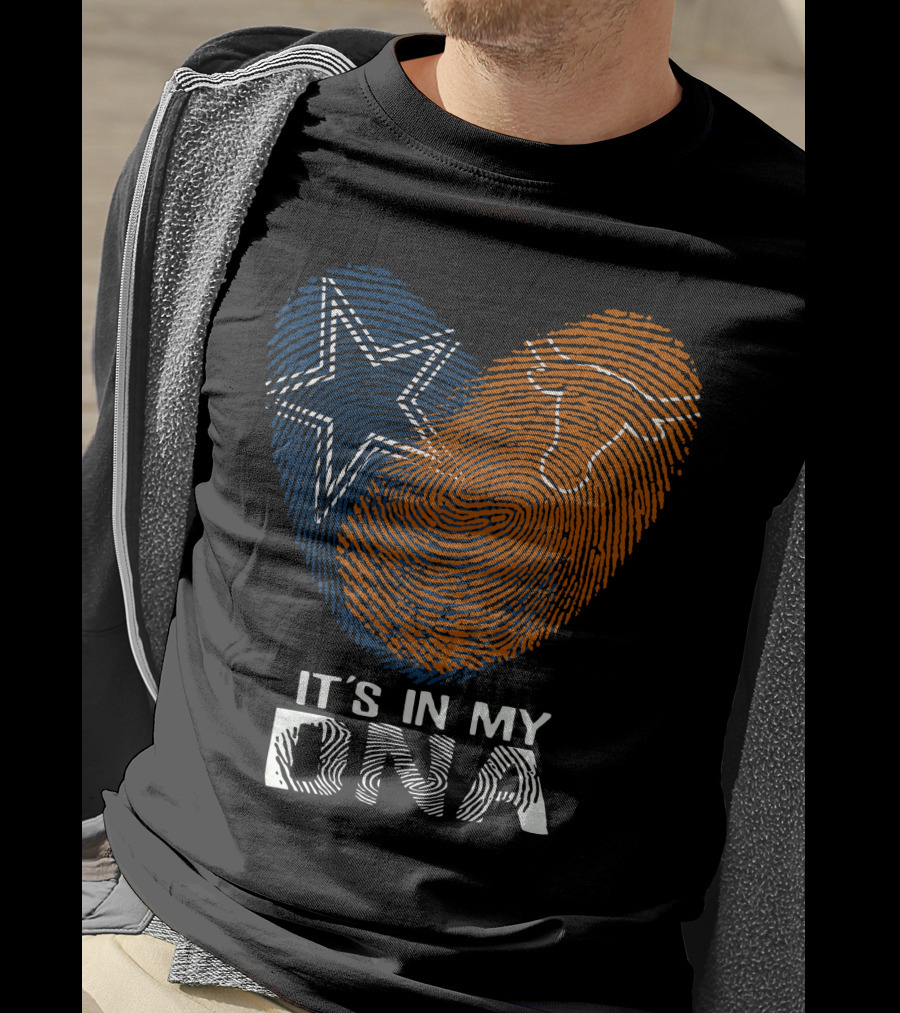 Cowboys Texas Longhorns Fingerprint It's In My DNA T-Shirt
