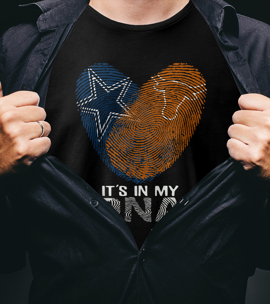 Cowboys Texas Longhorns Fingerprint It's In My DNA T-Shirt