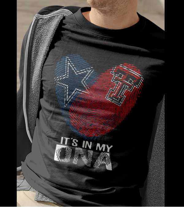 Cowboys Texas Tech It's In My DNA Fingerprint Star TTU T-Shirt
