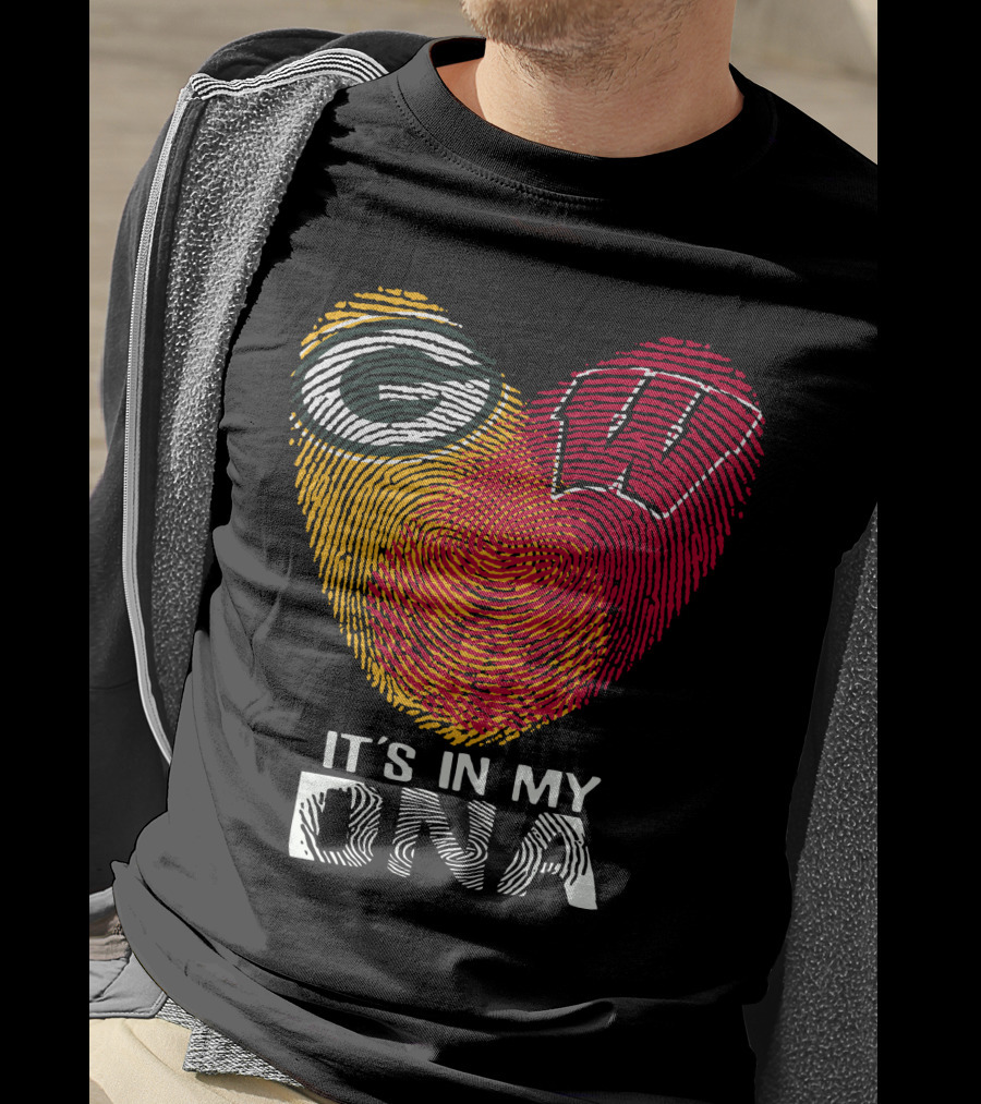 Packers Wisconsin Badgers Fingerprint It's In My DNA T-Shirt