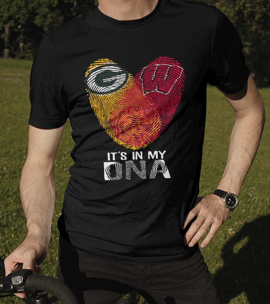Packers Wisconsin Badgers Fingerprint It's In My DNA T-Shirt