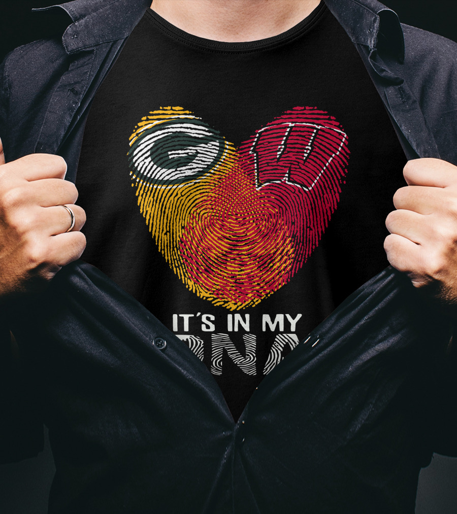 Packers Wisconsin Badgers Fingerprint It's In My DNA T-Shirt