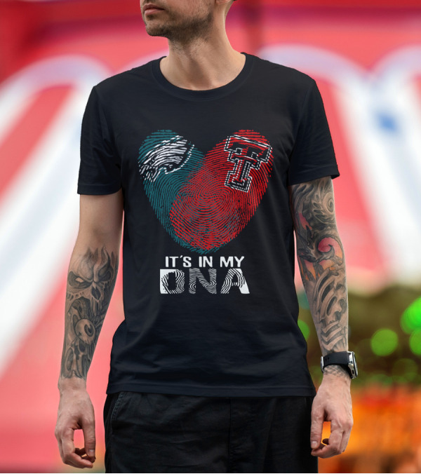 Premium T-Shirt: Philadelphia Eagles Texas Tech Fingerprint It's In My DNA T-Shirt Philadelphia Eagles Texas Tech Fingerprint It's In My DNA T-Shirt
