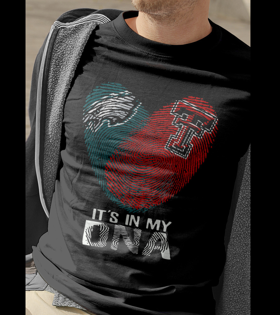 Philadelphia Eagles Texas Tech Fingerprint It's In My DNA T-Shirt