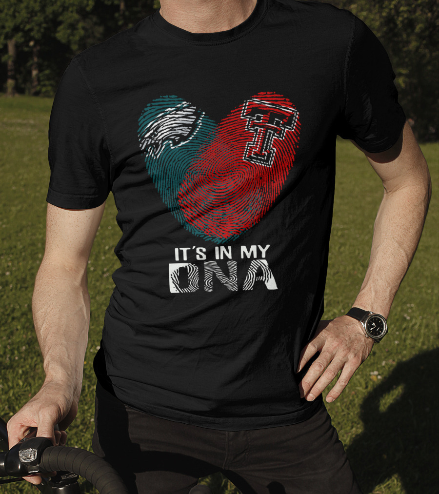 Philadelphia Eagles Texas Tech Fingerprint It's In My DNA T-Shirt