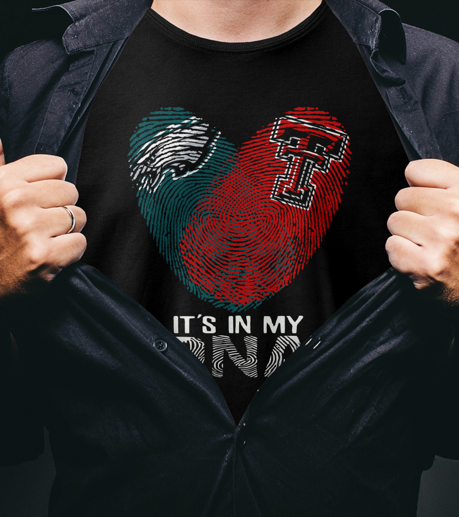 Philadelphia Eagles Texas Tech Fingerprint It's In My DNA T-Shirt