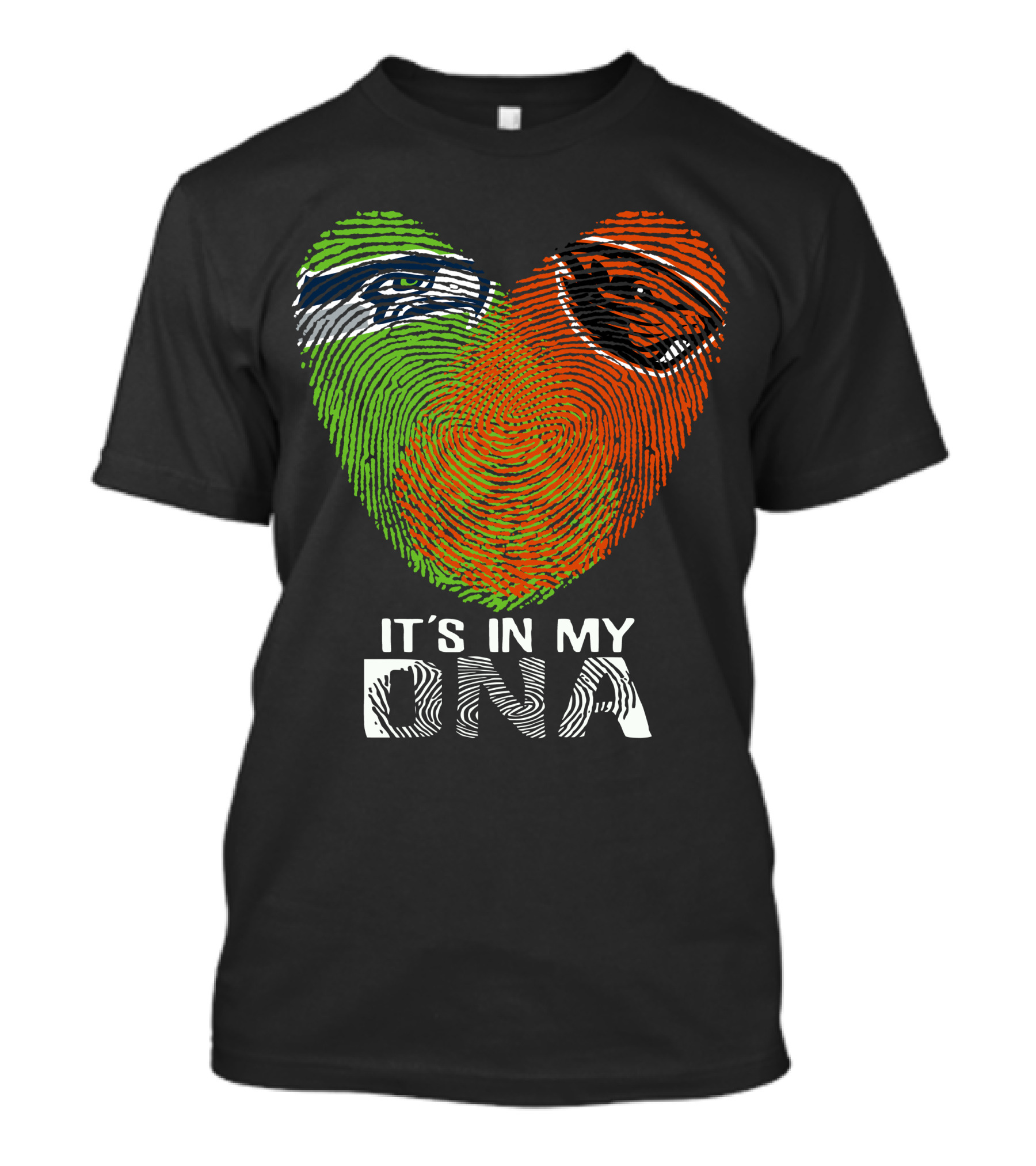 Seahawks Beavers It's In My DNA Heart Fingerprint T-Shirt