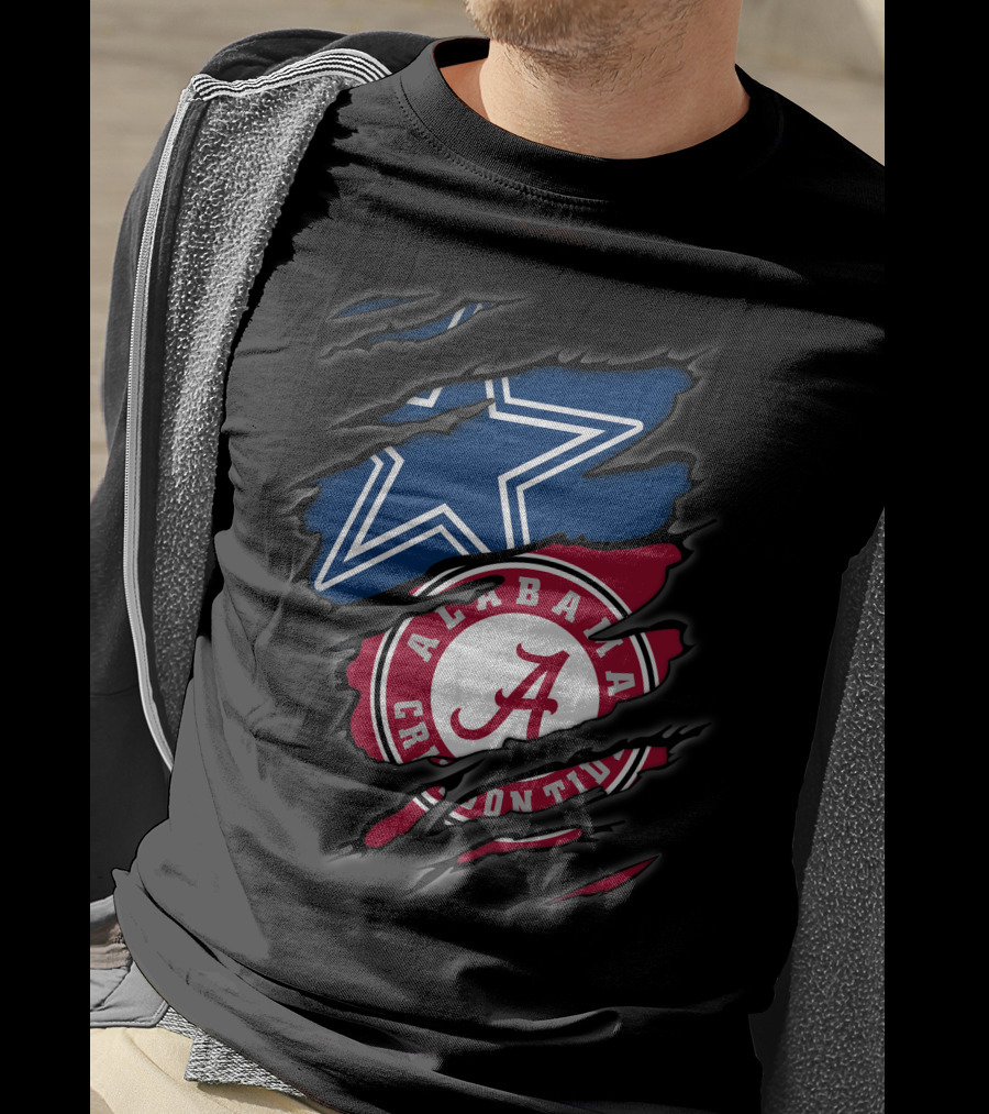 Cowboys Star Meets Alabama Crimson Tide Fusion T-Shirt