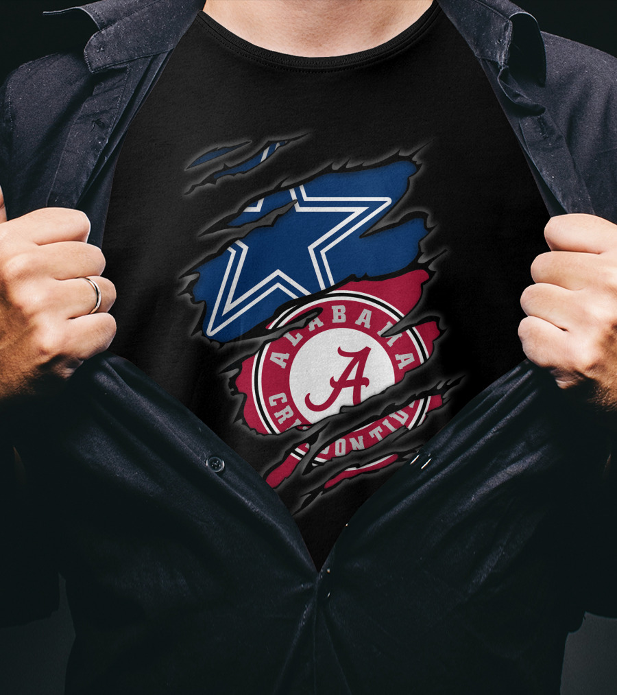 Cowboys Star Meets Alabama Crimson Tide Fusion T-Shirt
