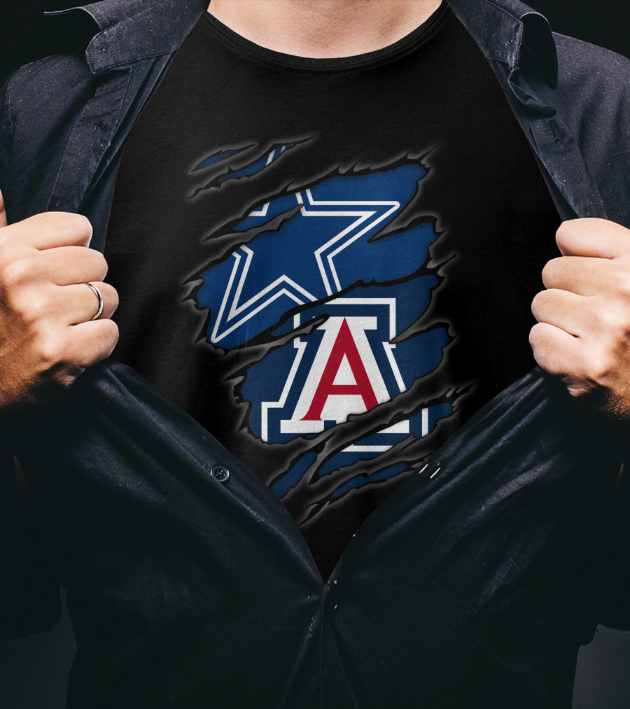 Cowboys Star And Arizona Wildcats A Logo Combination T-Shirt