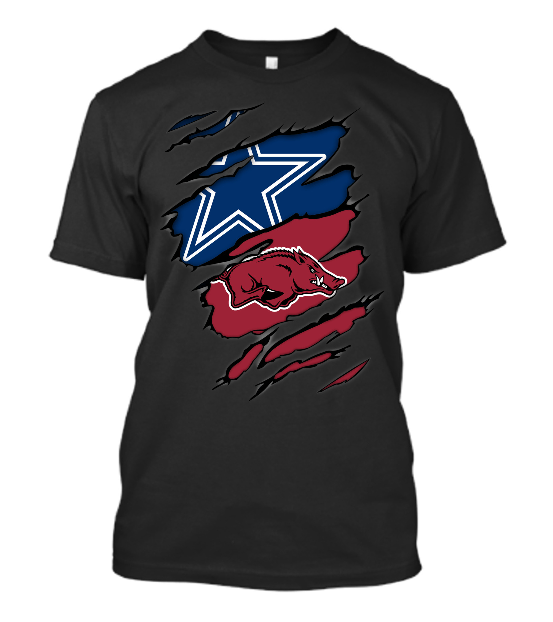 Dallas Cowboys And Arkansas Razorbacks Tear T-Shirt