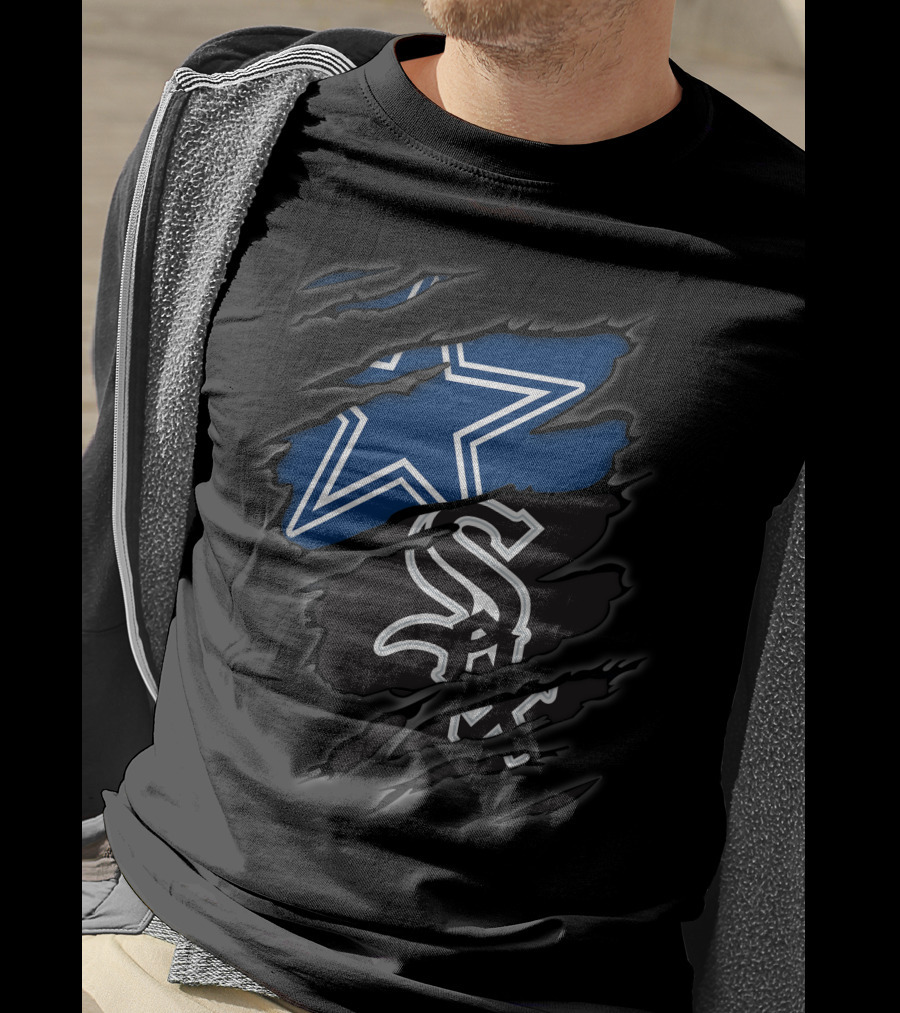 Cowboys Star And Chicago White Sox Logo Fusion T-Shirt