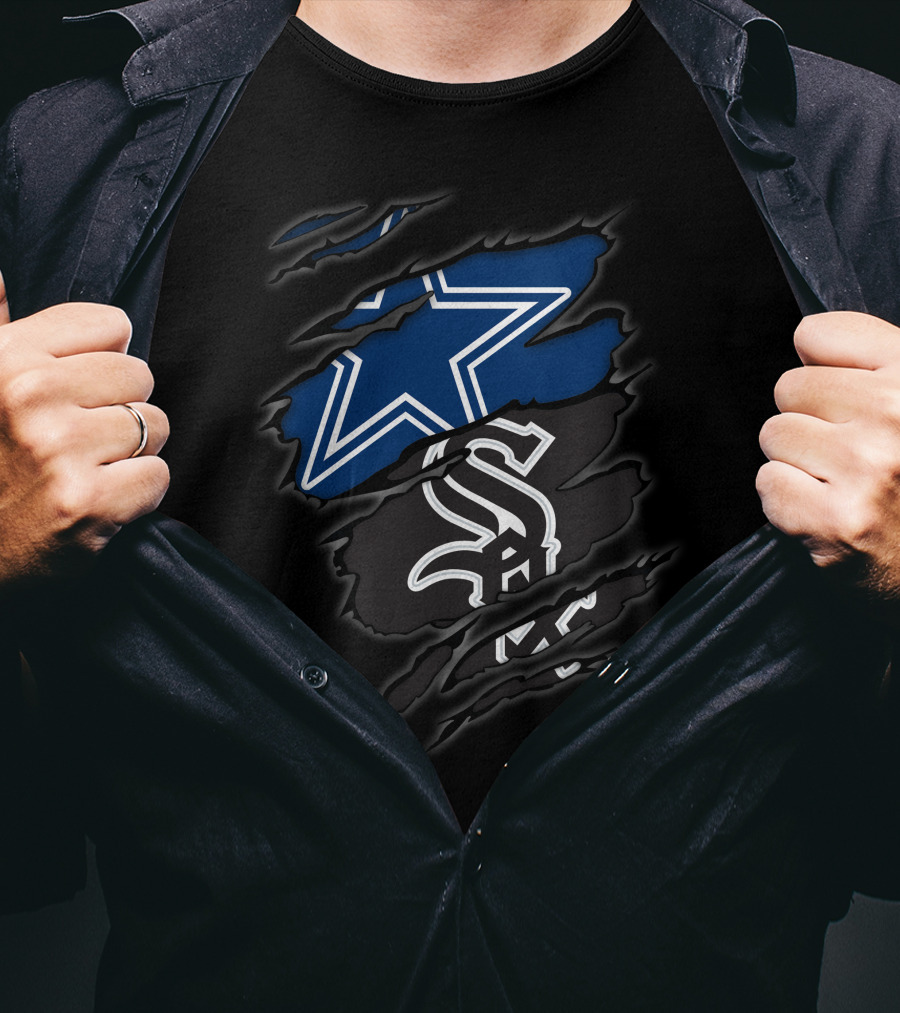 Cowboys Star And Chicago White Sox Logo Fusion T-Shirt