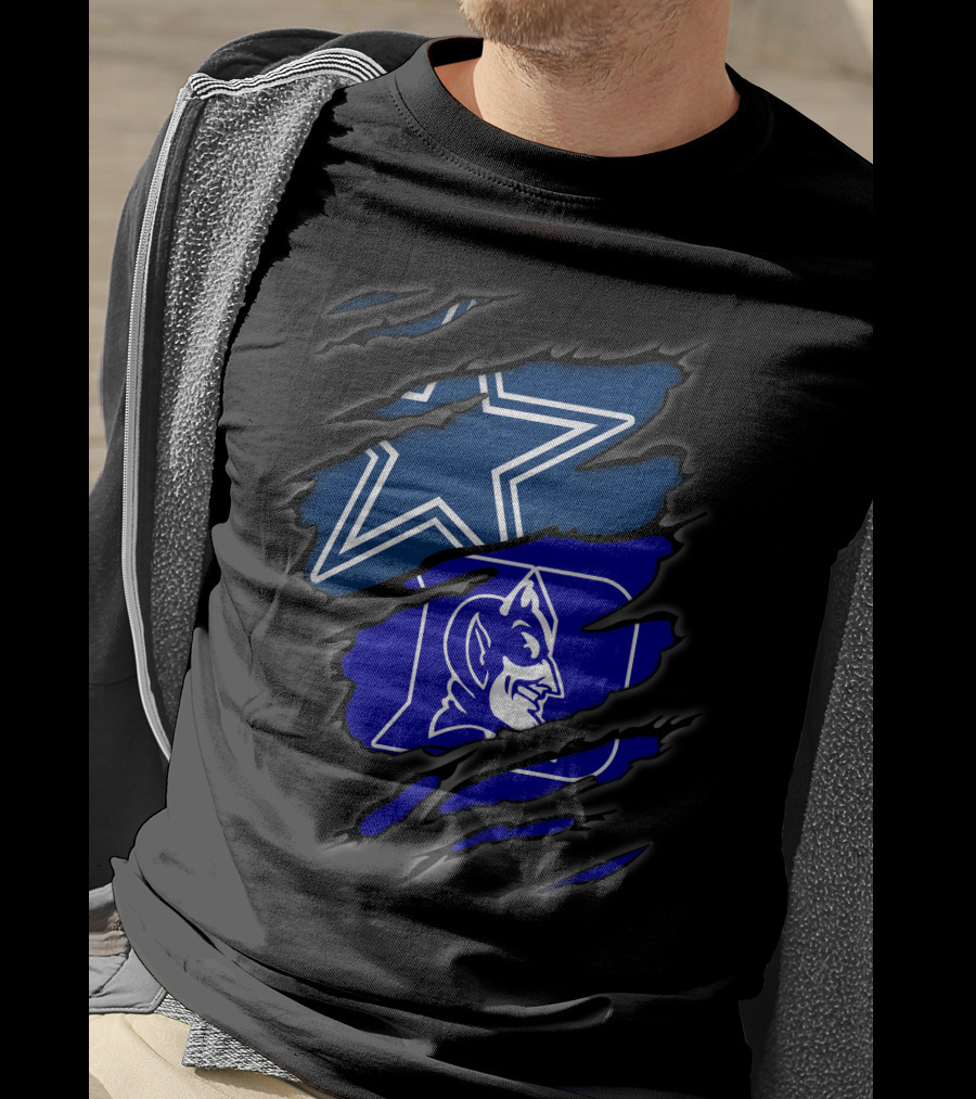 Dallas Cowboys Duke Blue Devils Fan Crossover T-Shirt