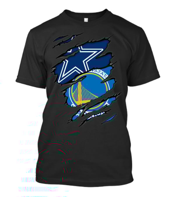 Cowboys Golden State Warriors Star And Bridge T-Shirt
