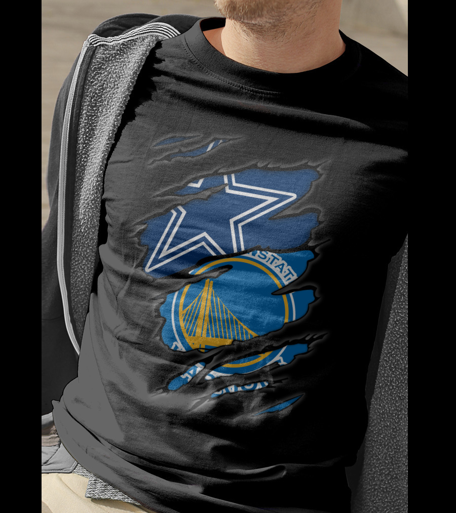 Cowboys Golden State Warriors Star And Bridge T-Shirt