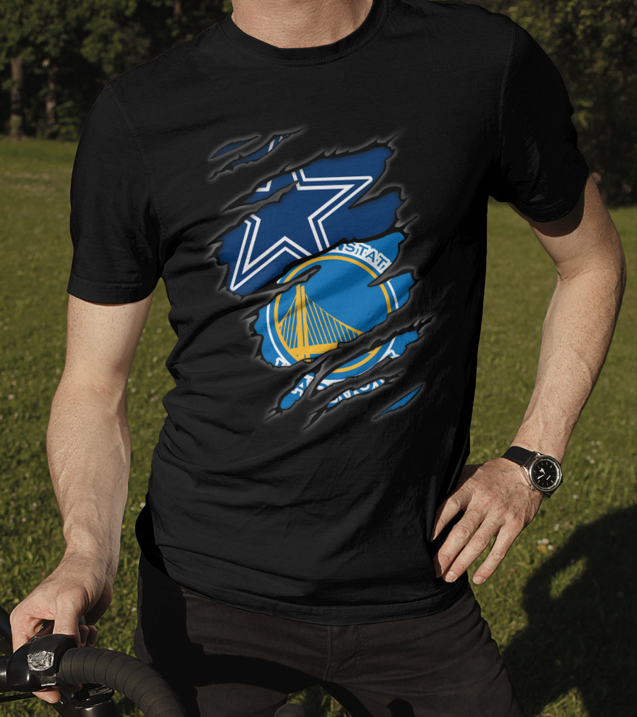 Cowboys Golden State Warriors Star And Bridge T-Shirt