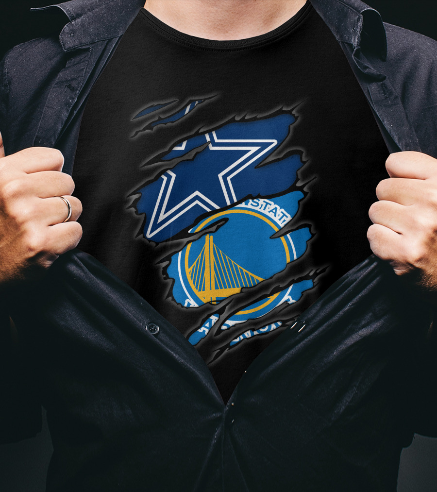 Cowboys Golden State Warriors Star And Bridge T-Shirt