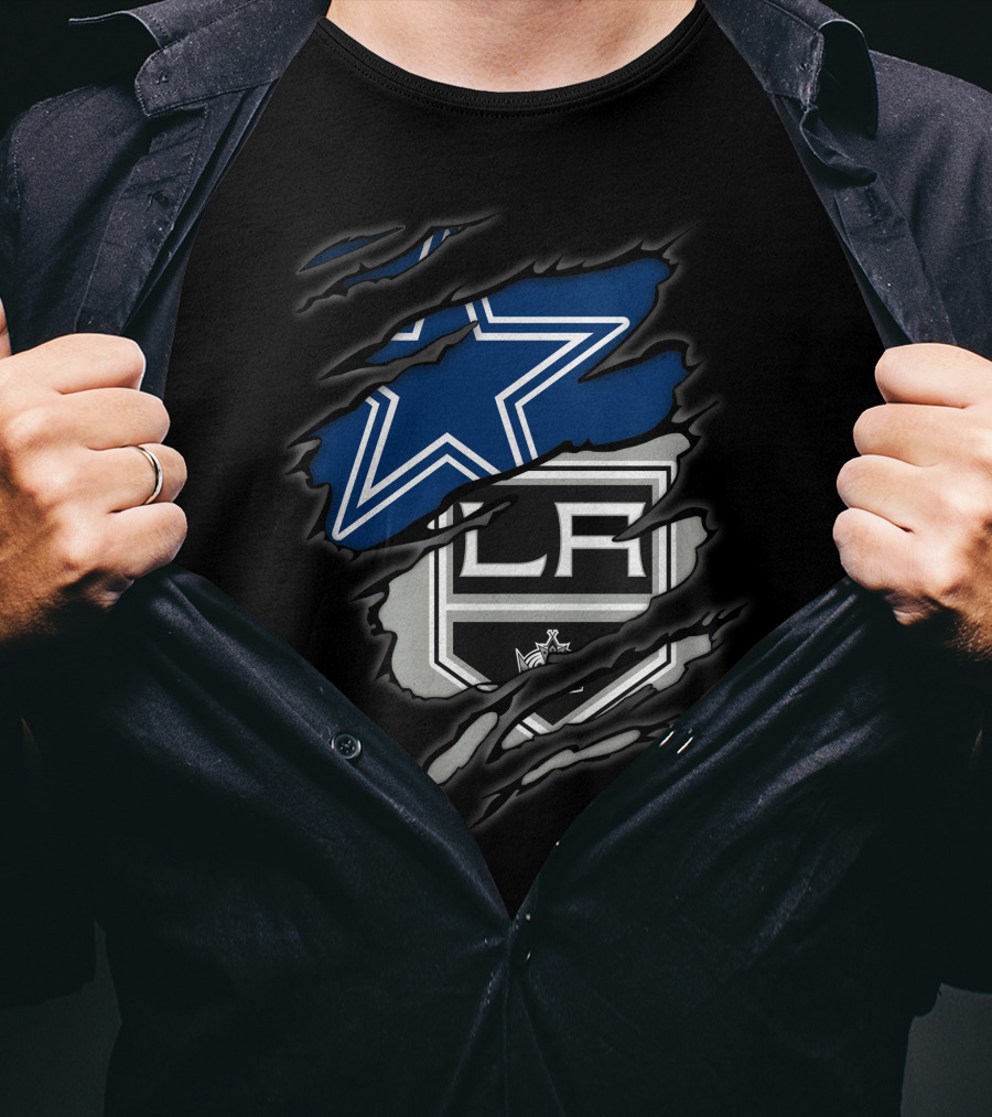 Dallas Cowboys Los Angeles Kings Torn Logo Fusion T-Shirt