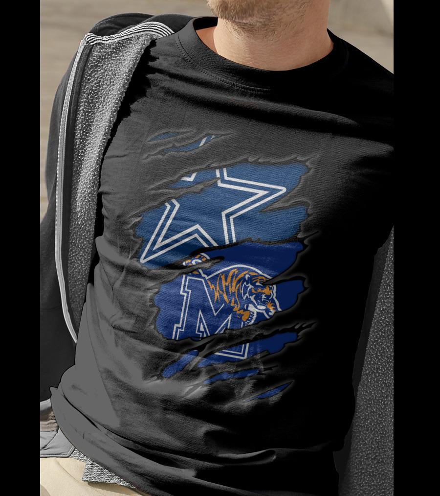 Dallas Cowboys Memphis Tigers Logo Mashup T-Shirt