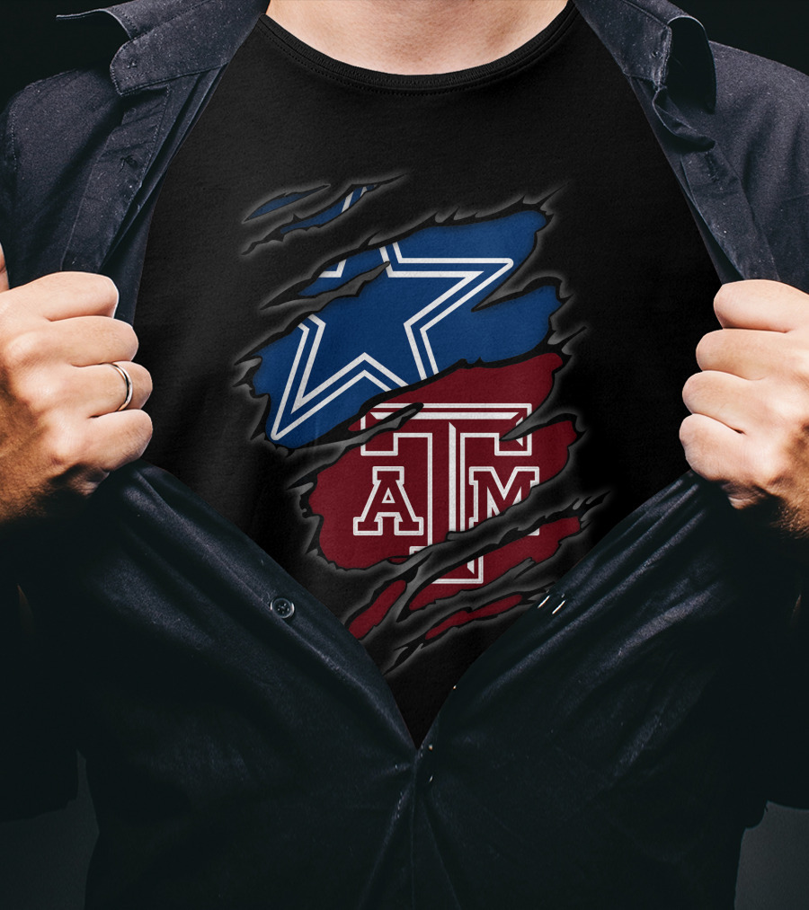 Dallas Cowboys Texas A&M Aggies Star Logo Patchwork T-Shirt