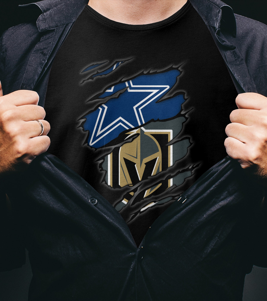 Dallas Cowboys Vegas Golden Knights Star Knight Fusion T-Shirt