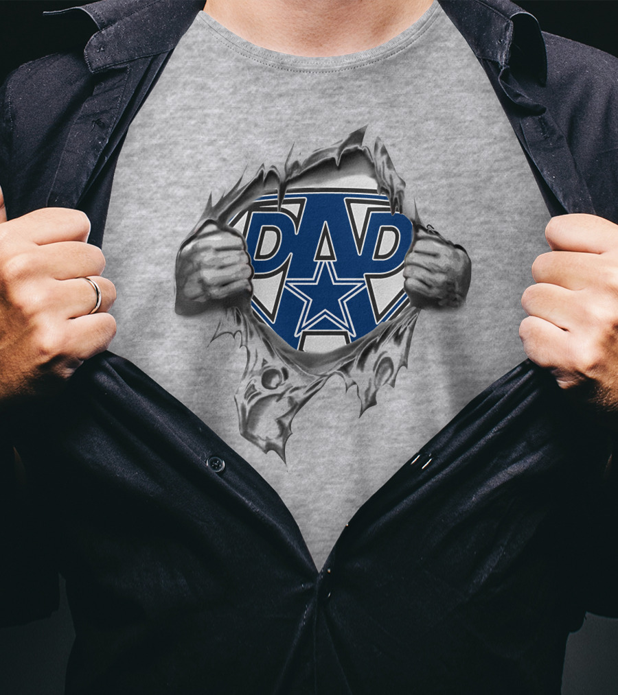 Super Dad Dallas Cowboys Fan Logo Tear T-Shirt