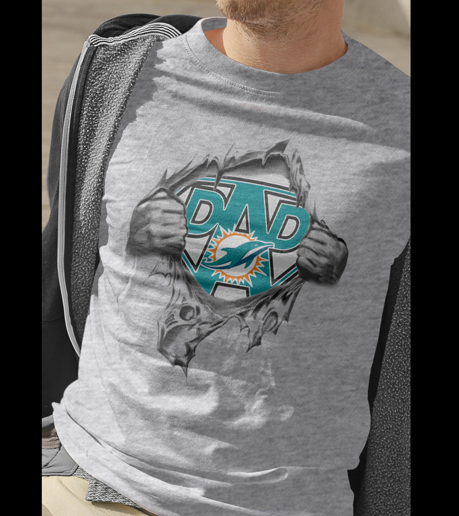 Super Dad Miami Dolphins Superman T-Shirt