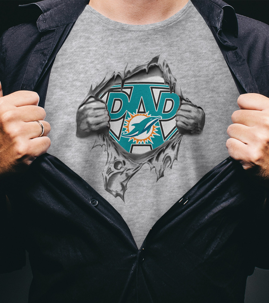 Super Dad Miami Dolphins Superman T-Shirt